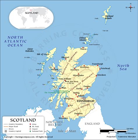 MAP of Scotland on World Map